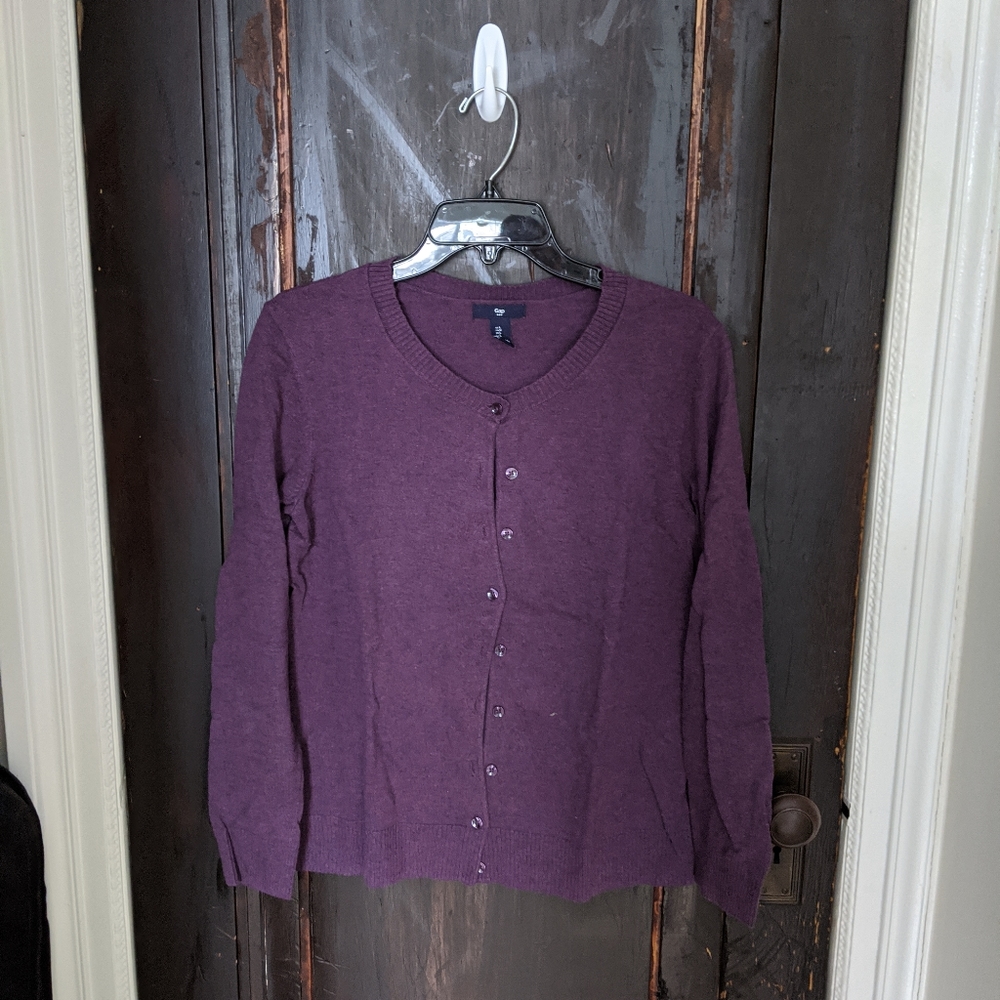 Purple button down cardigan